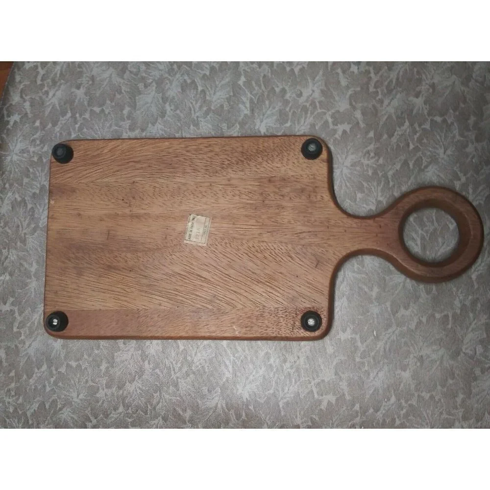 Vintage CheeseBoard Charcuterie 1970s Goodwood Teak Wood CheeseTray Square tile
